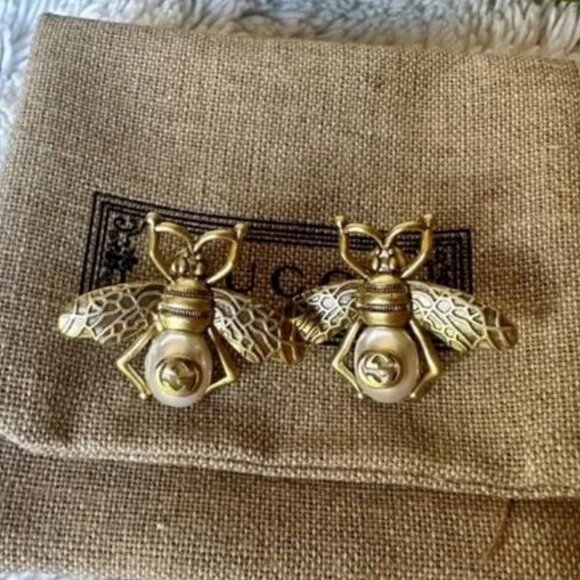 New Gucci bee earrings with box and bag - Picture 1 of 4